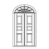 3-panel double door with elliptical transom
Unit Dimension 50" x 99-1/8"
Door Dimension 24" x 79"
Panels - raised
Glazing - IG, SDL